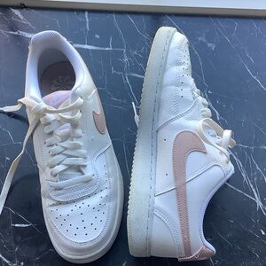 Nike White and Pink Casual Shoes